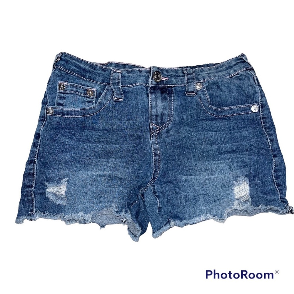 True Religion Distressed Jean Shorts